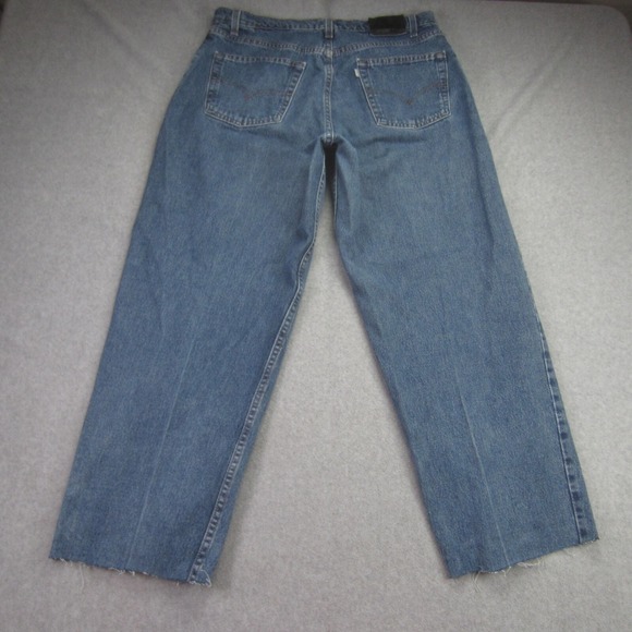 Vintage Levis Jeans Mens 36x28 SilverTab Loose Fit Baggy Cut Off USA 90s‎ - Picture 2 of 16